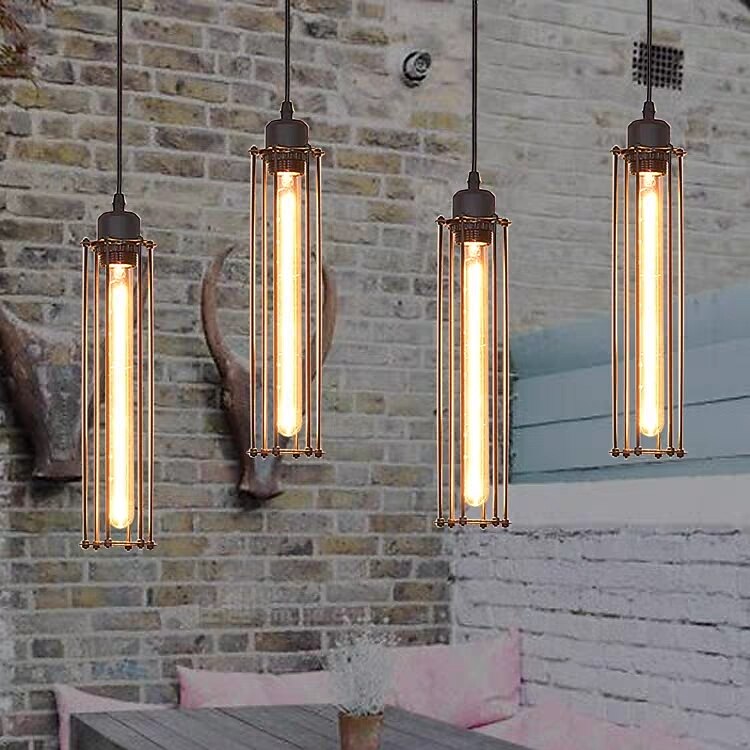 Industrial Metal Linear Pendant Light