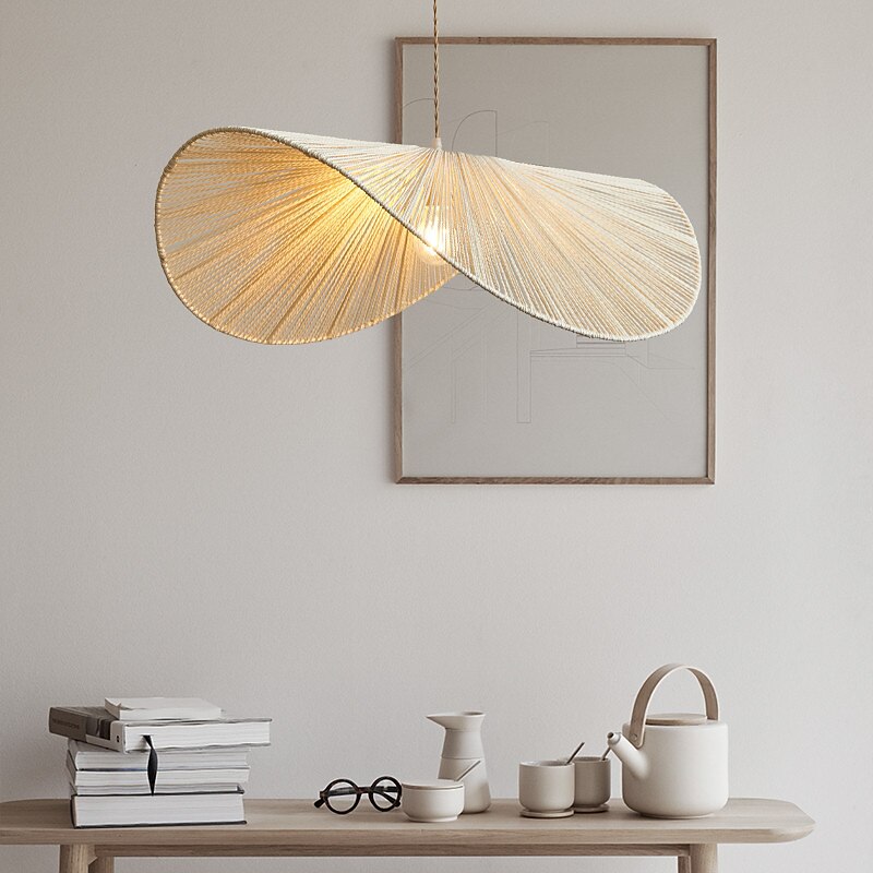 Boho Rattan Leaf Pendant Light