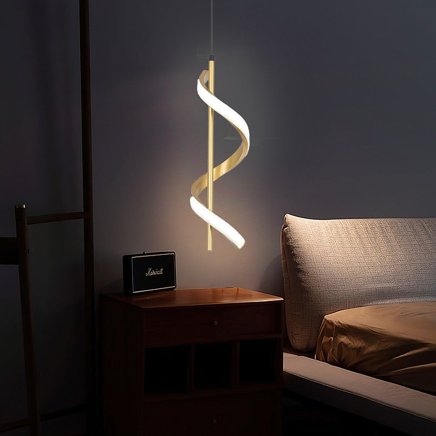 Modern Metal Spiral Pendant Light