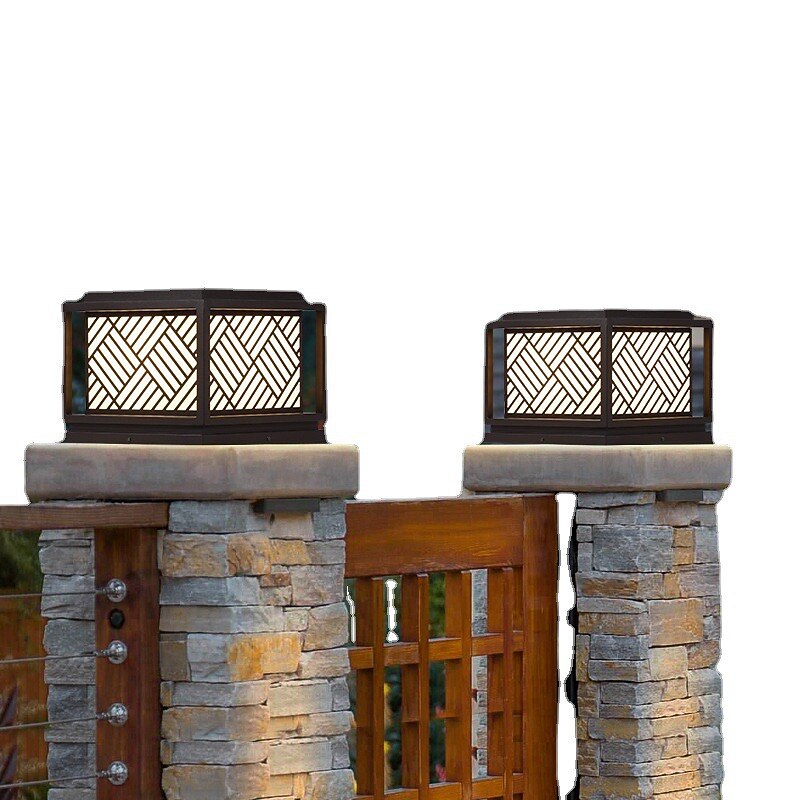 Modern Metal Square Post Light