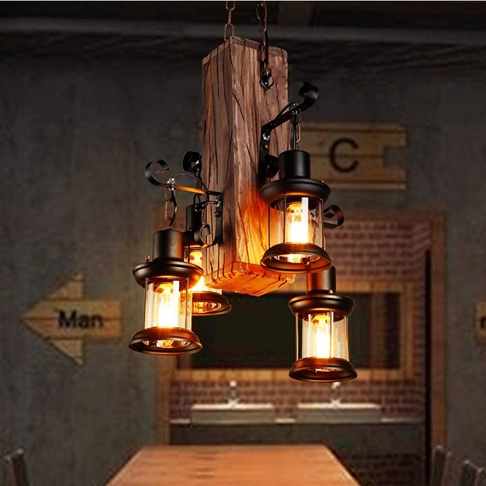 Industrial Glass Cluster-Lantern Pendant Light