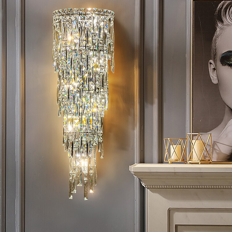 Glam Crystal Cascade Wall Light