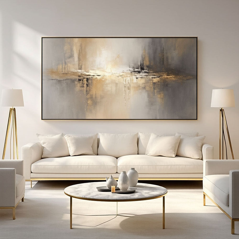 Gold Mist Horizon Painting