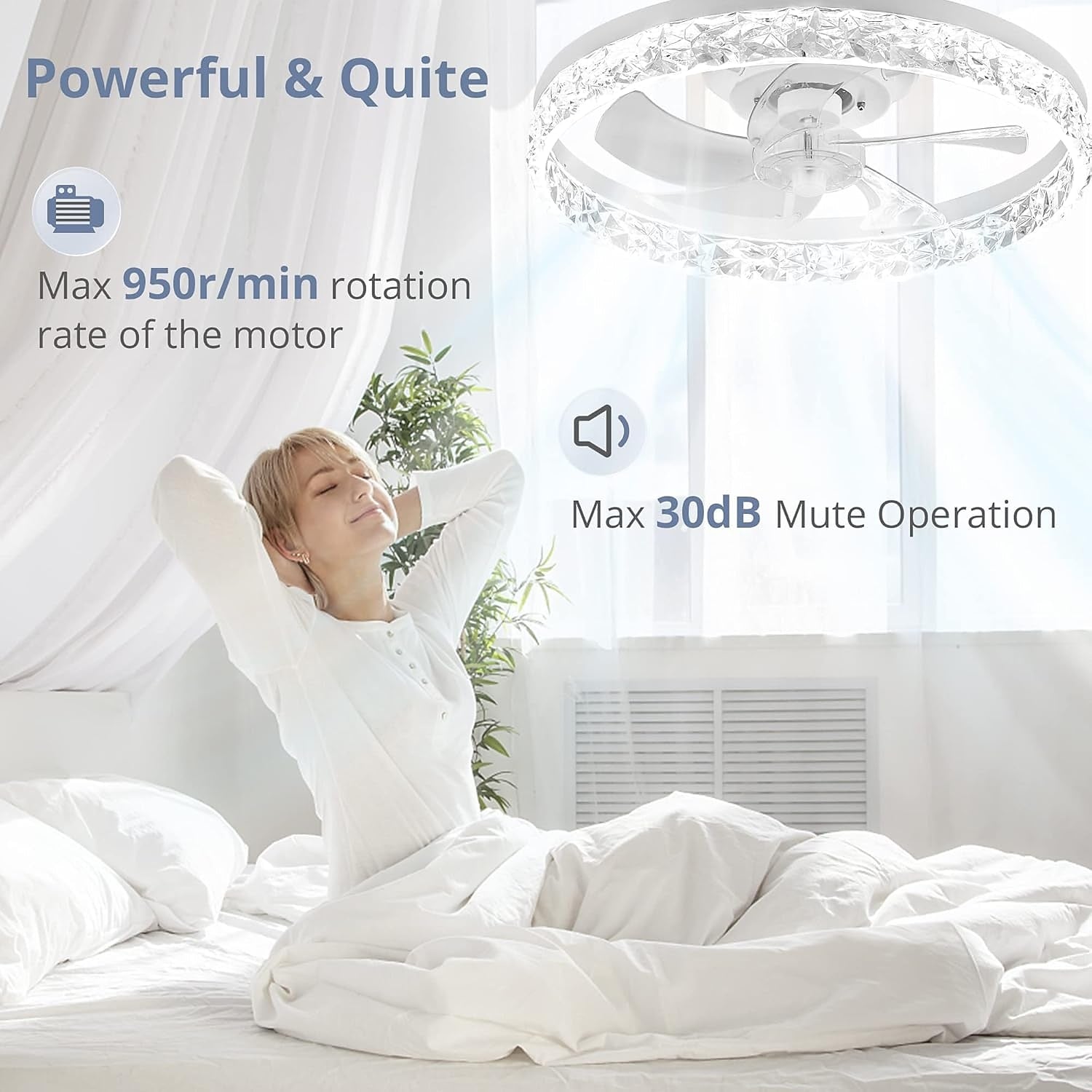 Modern Metal Ring-Fan Ceiling Fan Light