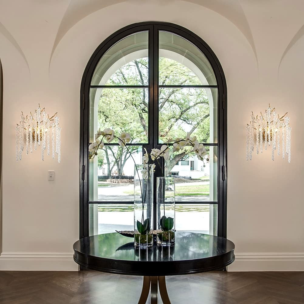 Modern Crystal Cascade Wall Light
