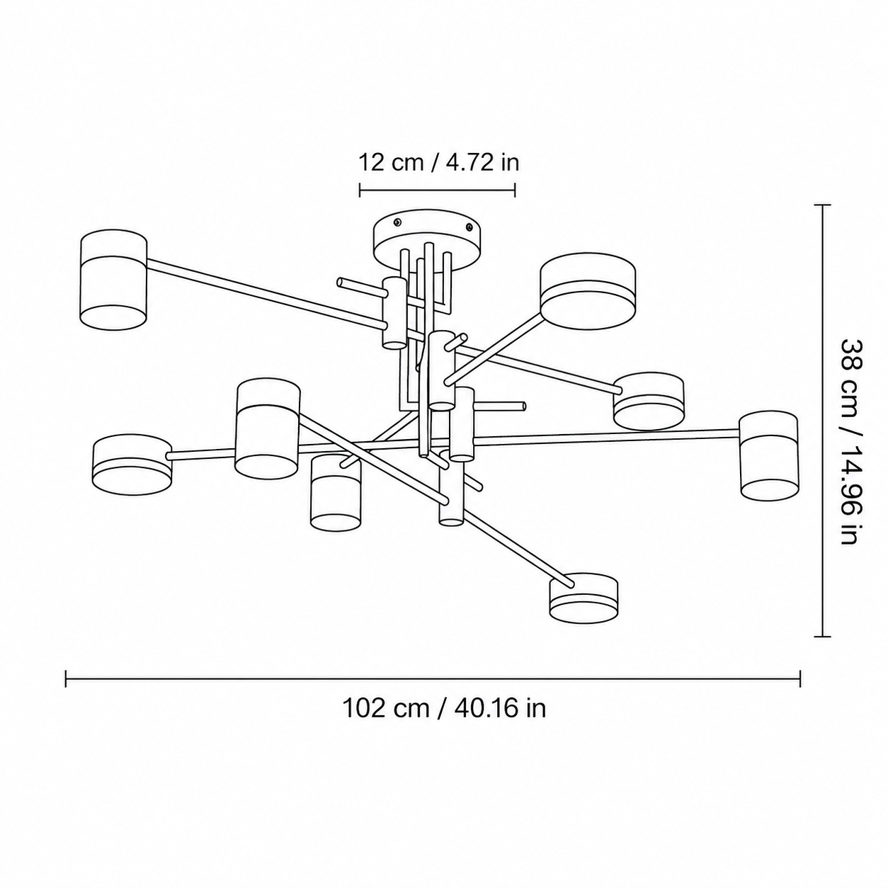Modern Geometric Sputnik LED Chandelier