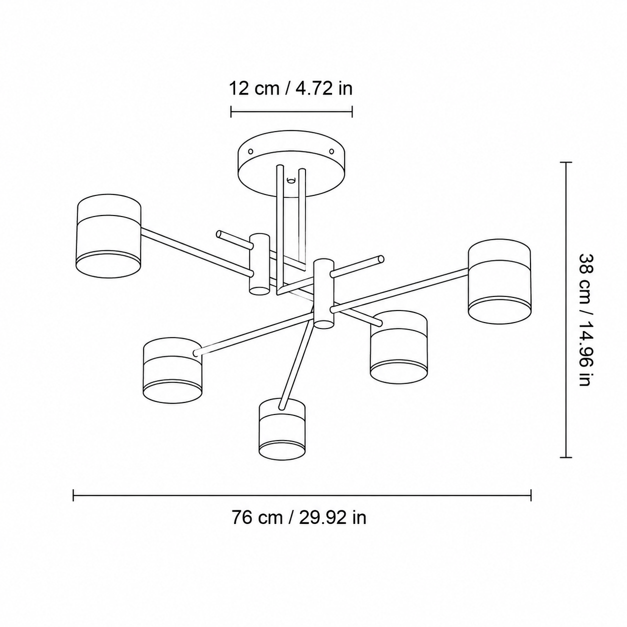 Modern Geometric Sputnik LED Chandelier