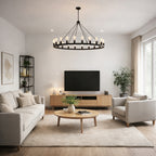 Industrieller Kronleuchter mit Wagenrad-Design