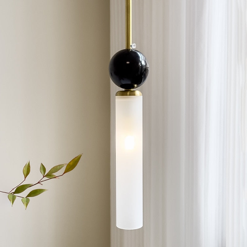 Modern Marble Cylinder Pendant Light