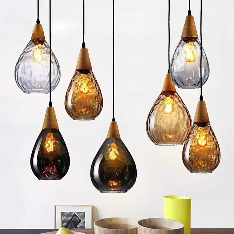 Modern Glass Teardrop Pendant Light