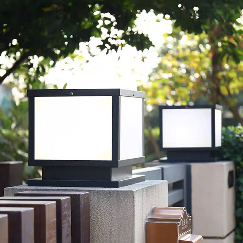Modern Metal Square Post Light