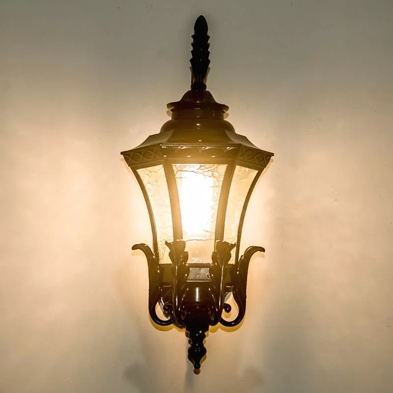 Vintage Glass Lantern Wall Light
