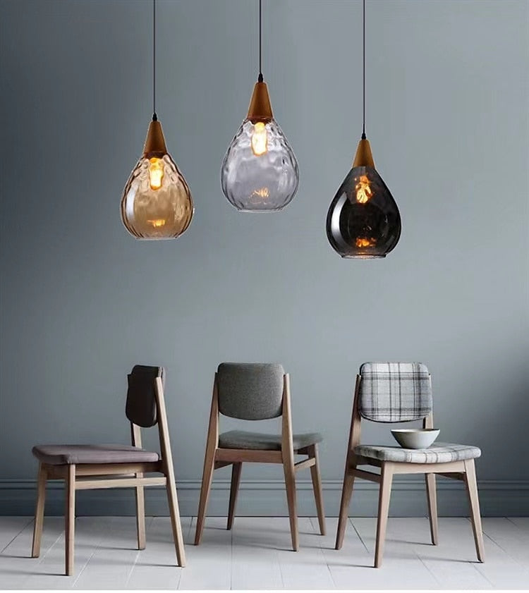 Modern Glass Teardrop Pendant Light