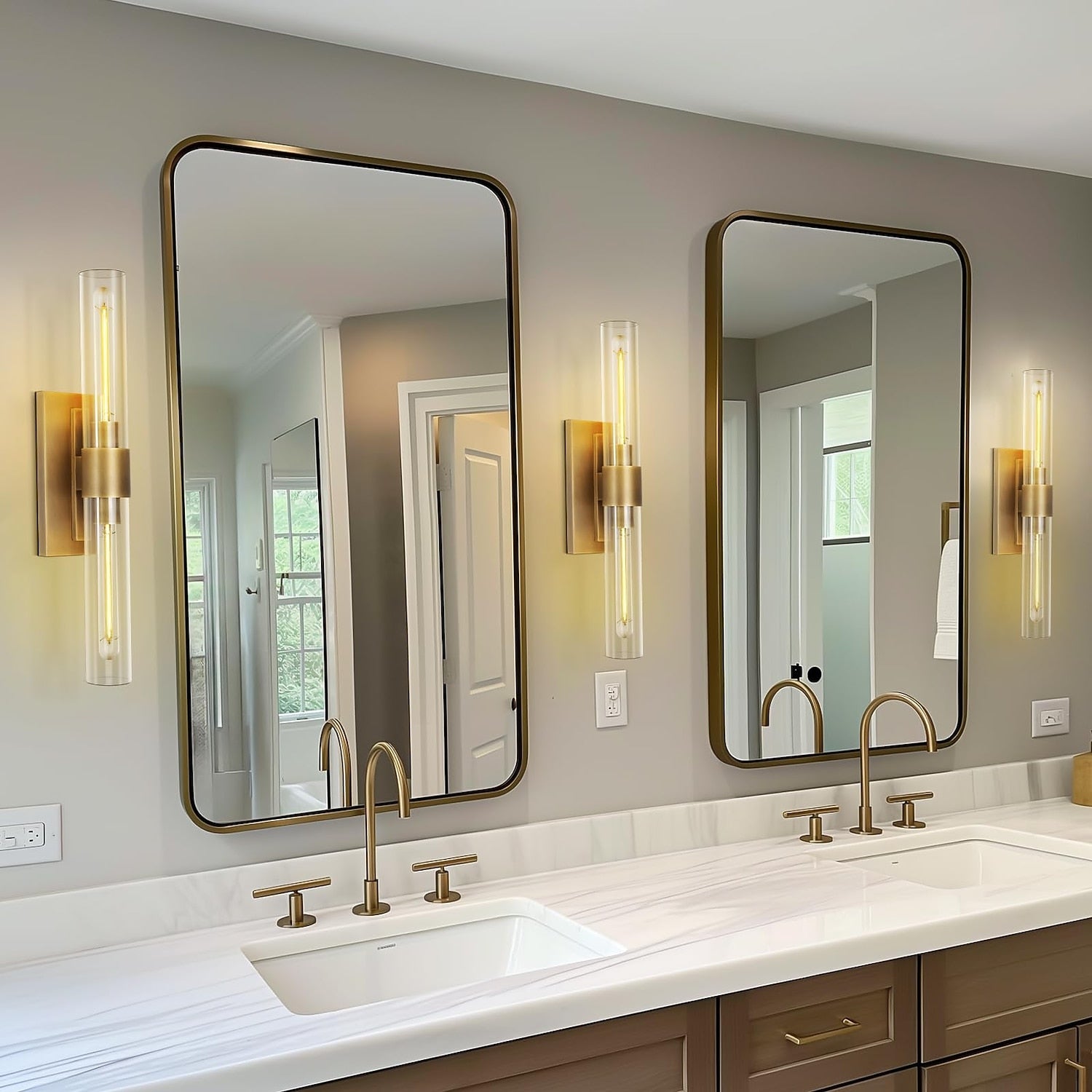 Modern Glass Cylinder Vanity Light