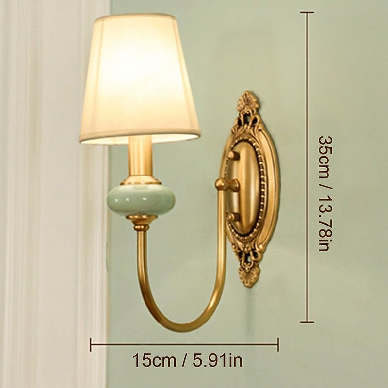 Vintage Fabric Double-Arm Wall Light