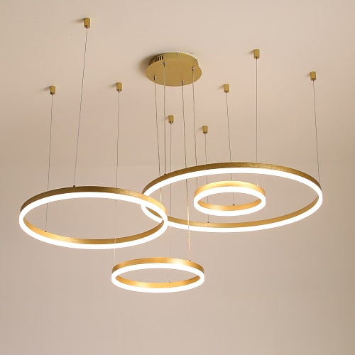Modern Metal Ring Chandelier