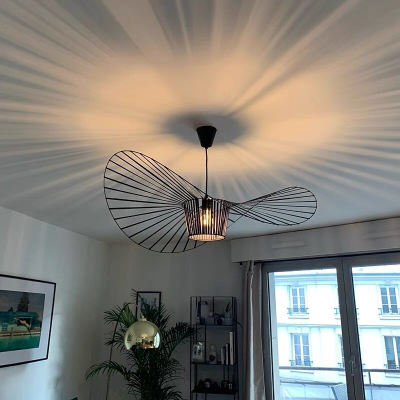 Modern Fiberglass Wireframe Pendant Light