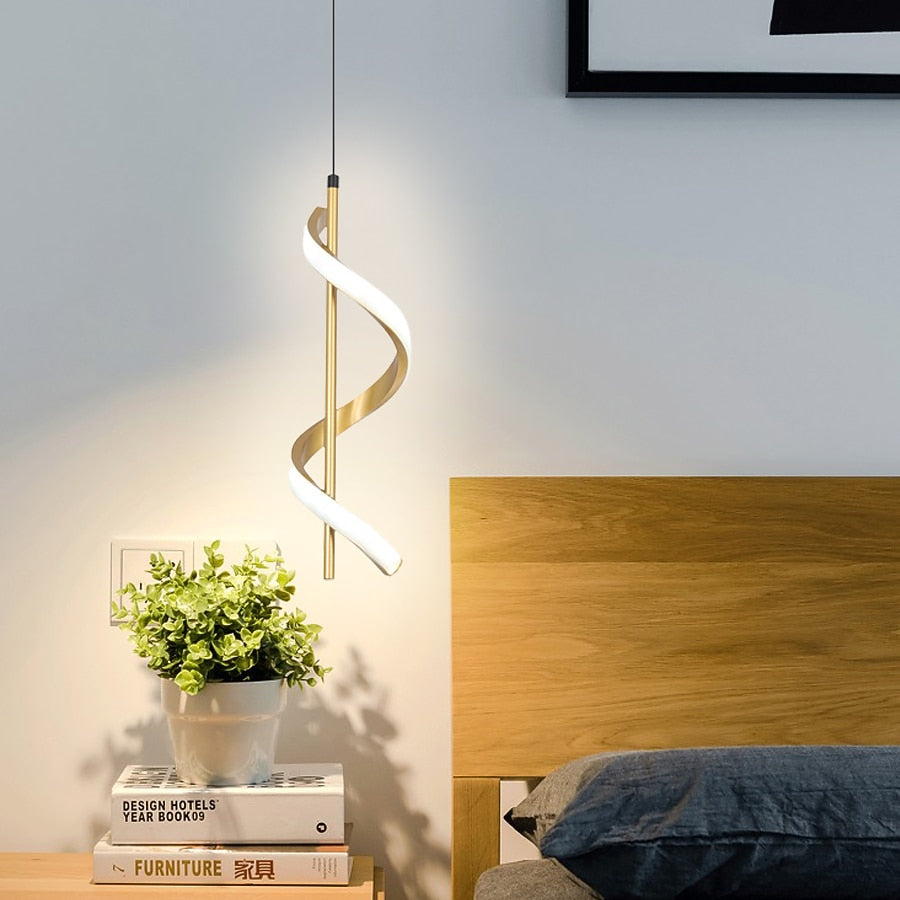 Modern Metal Spiral Pendant Light