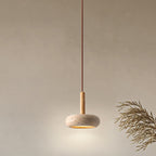 Wabi-Sabi Travertin-Scheiben-Pendelleuchte