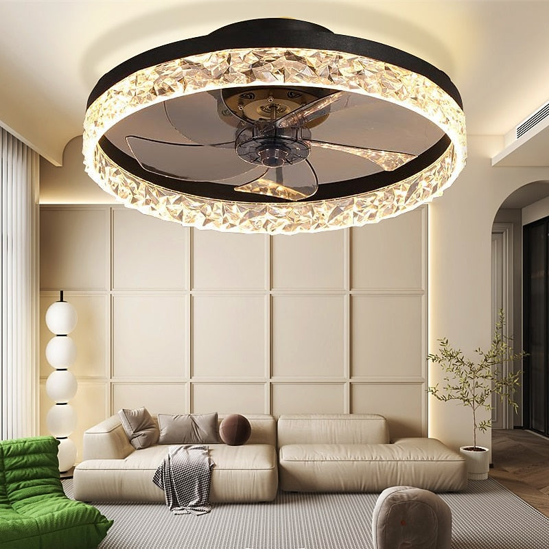 Modern Metal Ring-Fan Ceiling Fan Light