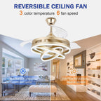 Deckenventilator-Leuchte aus Metall mit Ringventilator