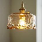 Suspension luminaire moderne en verre en forme de tambour