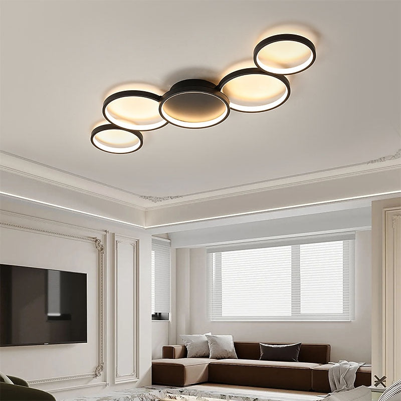 Modern Metal Ring-Cluster Ceiling Light