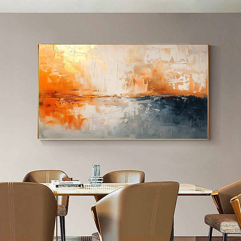 Amber Horizon Palette Knife Painting
