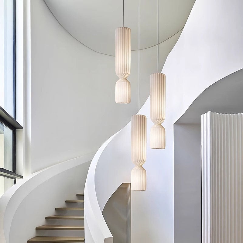 Wabi-Sabi Fabric Cylinder Pendant Light