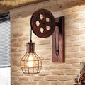 Modern Metal Pulley-Lantern Wall Light