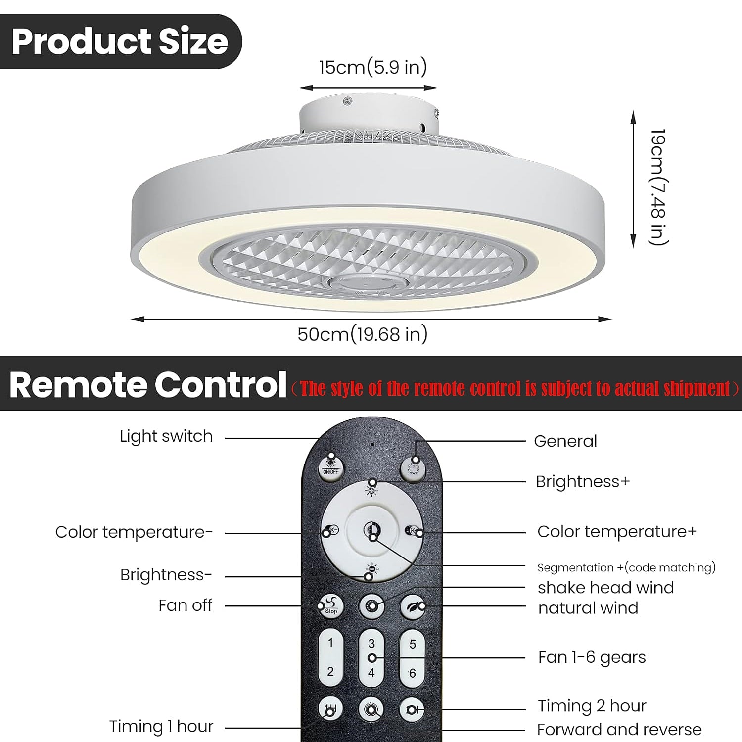 Modern Metal Ring-Fan Ceiling Fan Light