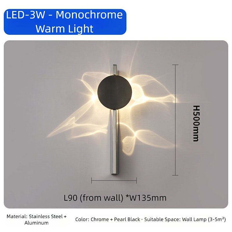 Glam Metal Sunburst Wall Light