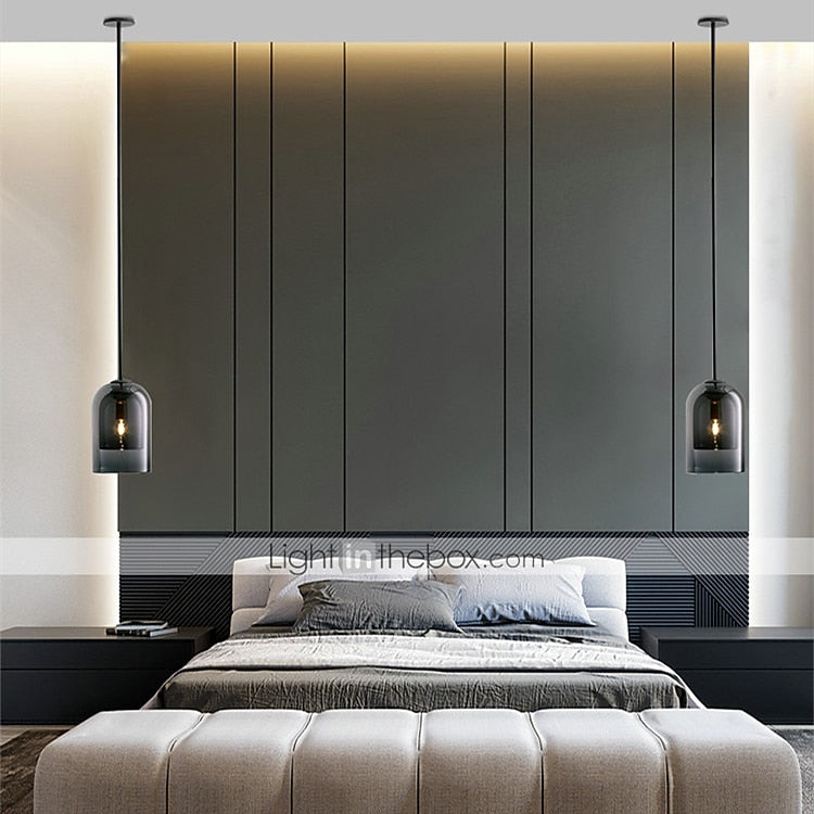Modern Glass Cylinder Pendant Light