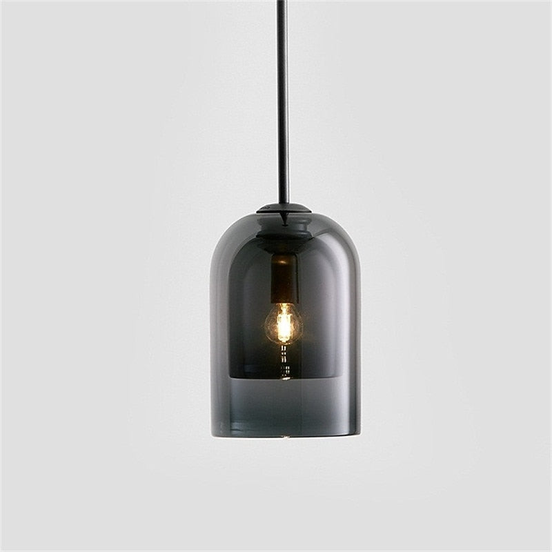 Modern Glass Cylinder Pendant Light