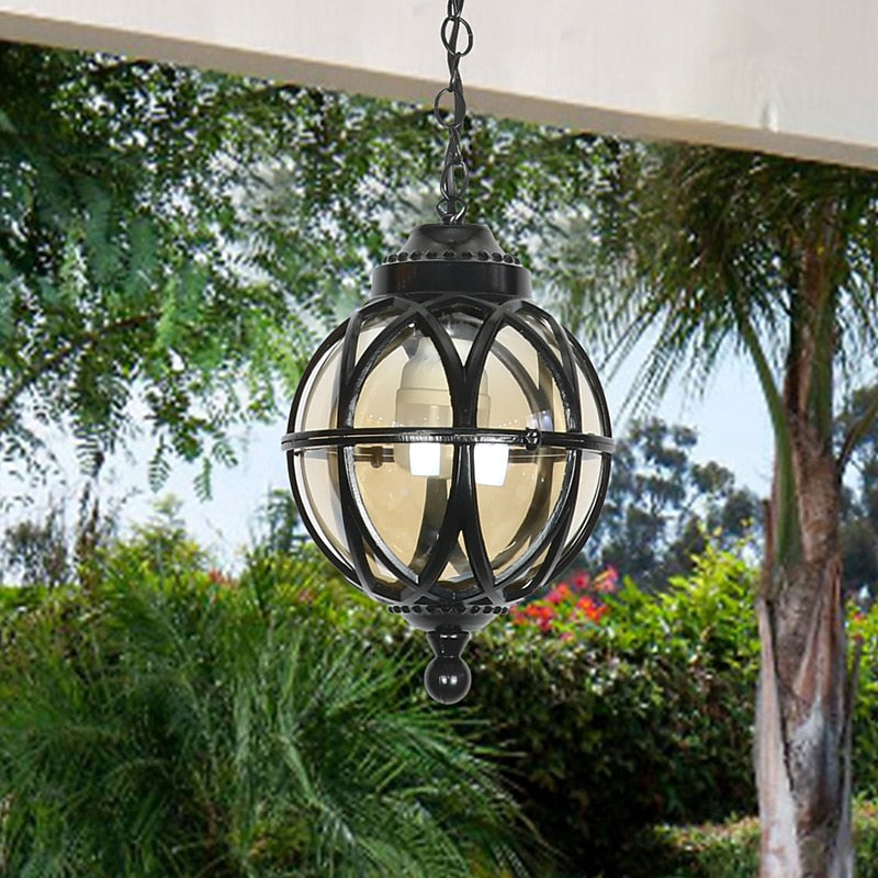 Modern Glass Globe-Lantern Pendant Light