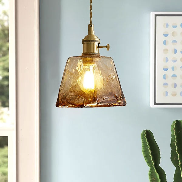 Modern Glass Drum Pendant Light