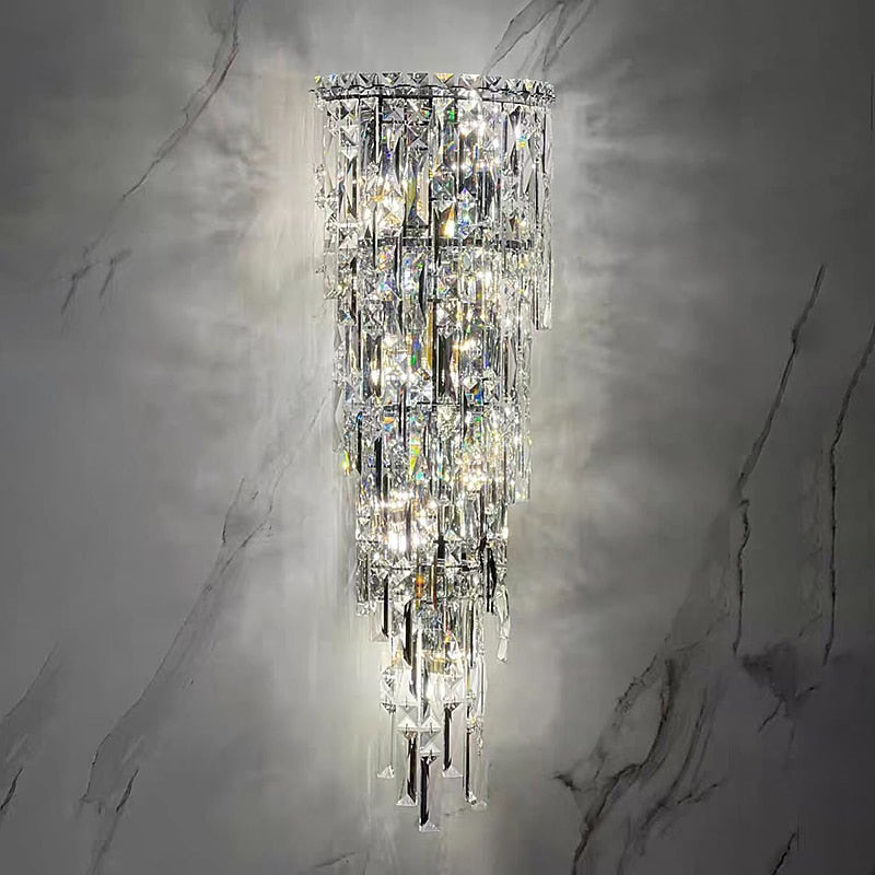 Glam Crystal Cascade Wall Light