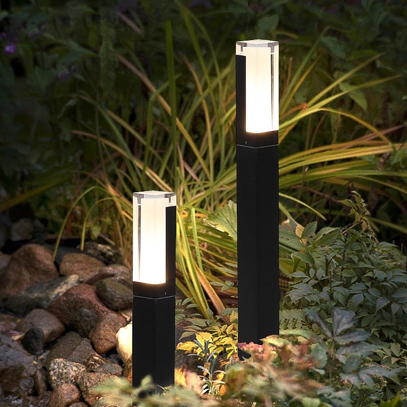 Modern Metal Bollard Post Light