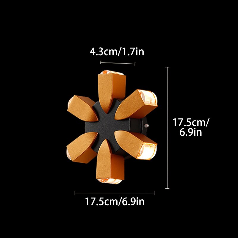 Modern Metal Sunburst Wall Light