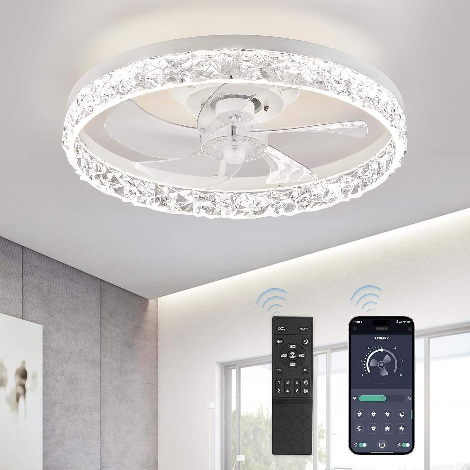 Modern Metal Ring-Fan Ceiling Fan Light
