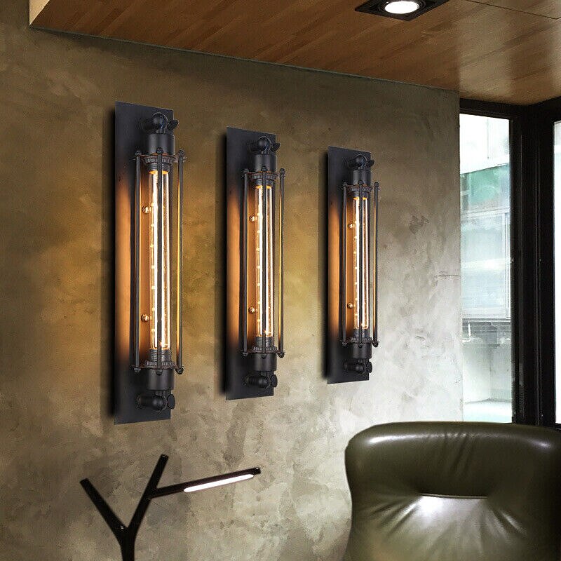 Industrial Metal Pipe Wall Light