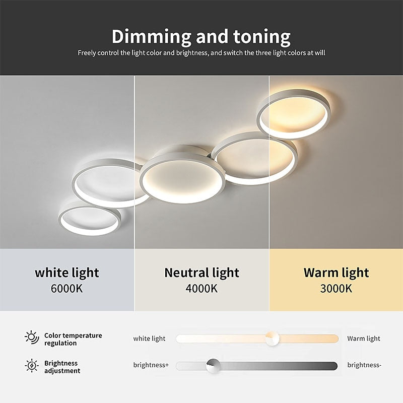 Modern Metal Ring-Cluster Ceiling Light