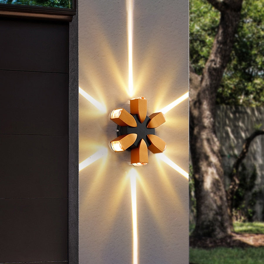 Modern Metal Sunburst Wall Light