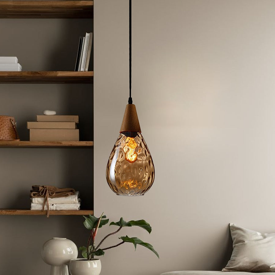 Modern Glass Teardrop Pendant Light