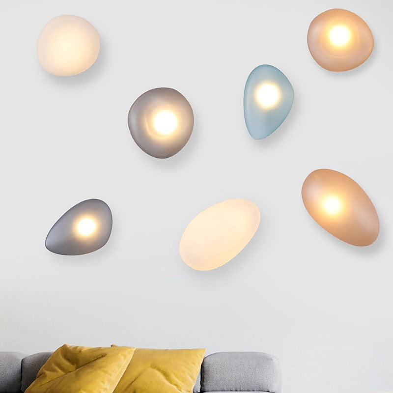 Modern Glass Pebble Wall Light