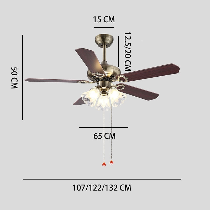 Industrial Metal Blade-Fan Ceiling Fan Light