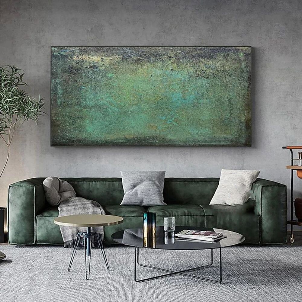 Teal Patina Textured Painting