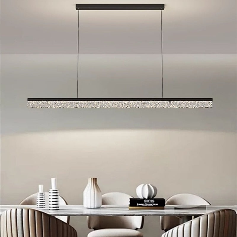 Modern Crystal Linear Pendant Light