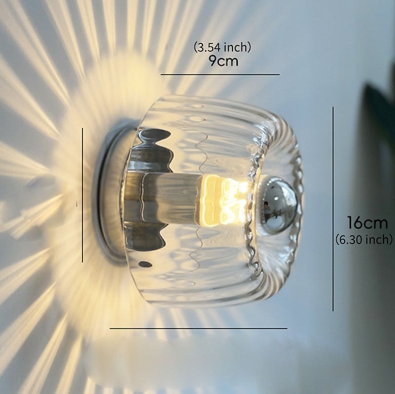 Modern Glass Sunburst Wall Light