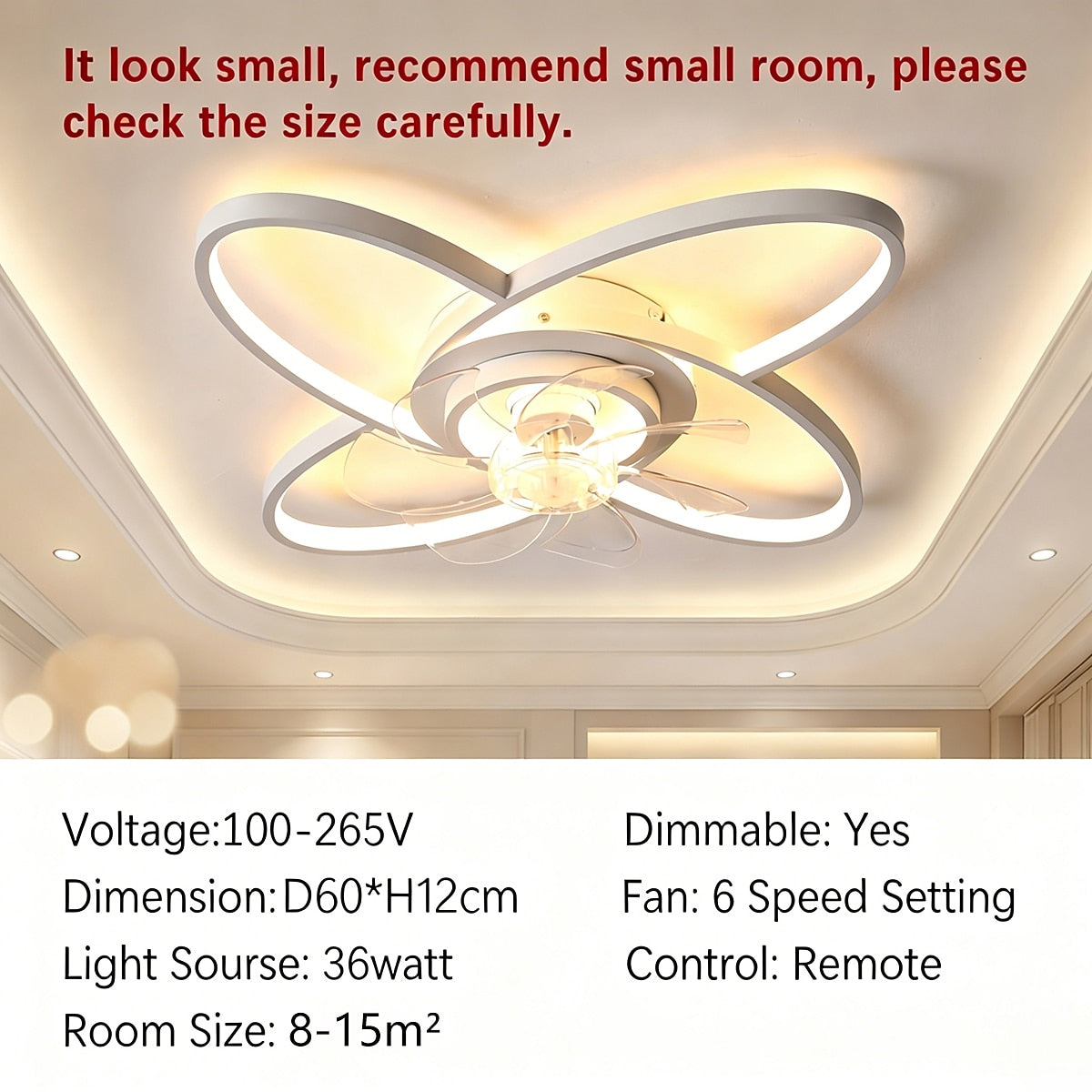 Modern Metal Ring-Fan Ceiling Fan Light